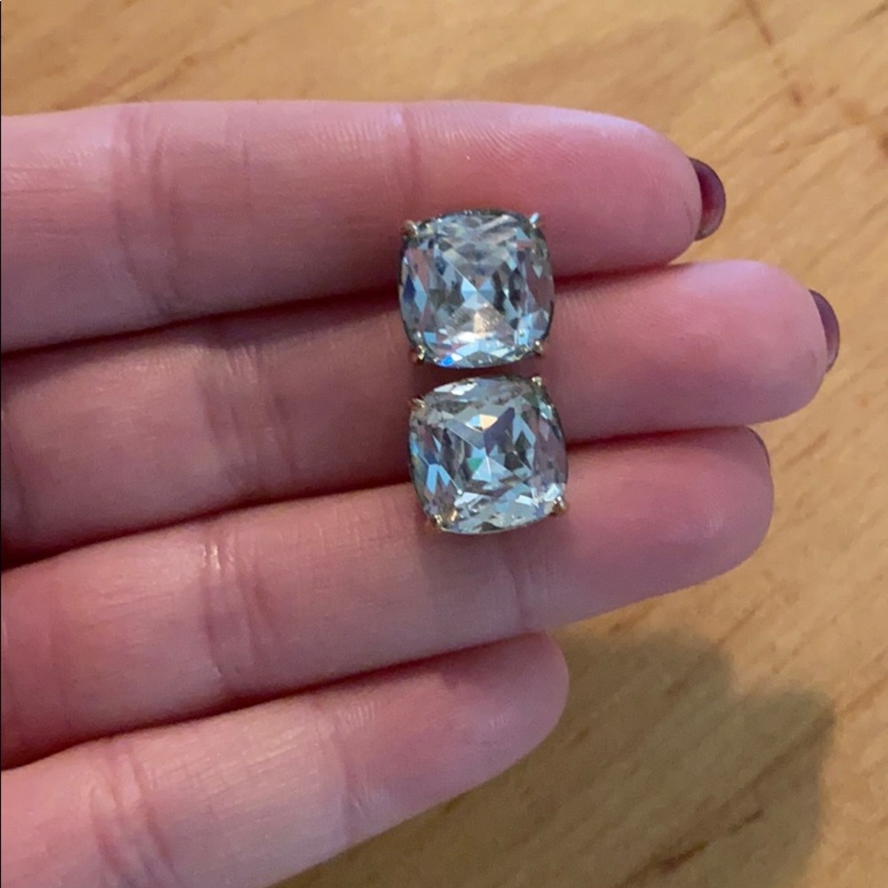 Kate spade clear and gold stud earrings
